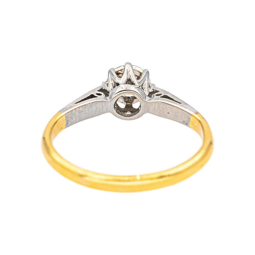 Bague 46 Bague solitaire en or jaune, platine et diamant 58 Facettes 5236222RV
