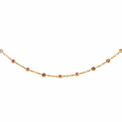 Collier Collier en or jaune et saphirs de couleurs 58 Facettes 5225694CN