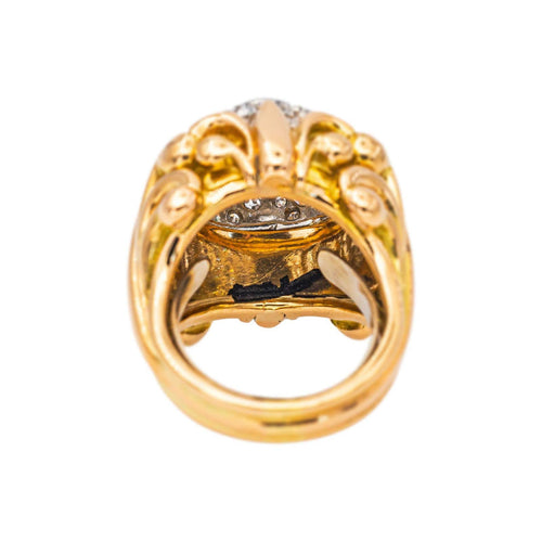Bague 51 Bague cocktail en or jaune, or blanc et diamants 58 Facettes 5348121CN