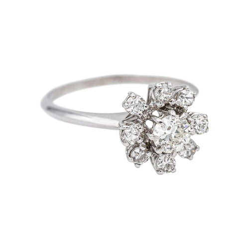 Bague 57.5 Marguerite - Bague en or blanc et diamants 58 Facettes 5450148CN