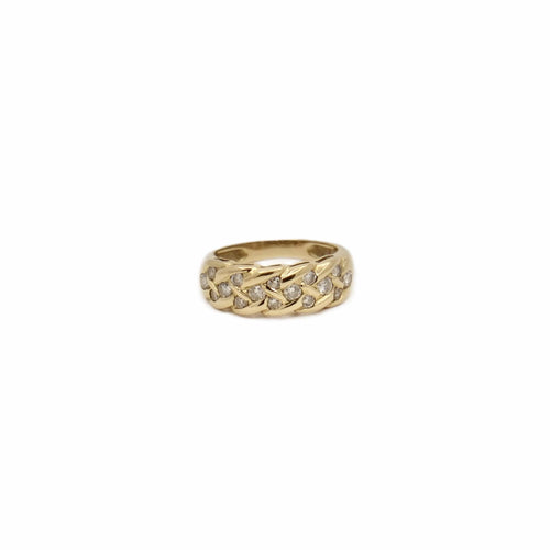 Bague 53 Bague épi en or jaune 18K et diamants 58 Facettes REF24093-256