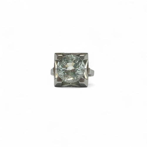Bague 50 Bague en platine et aigue-marine 58 Facettes REF2517-284