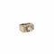 Bague 55 Bague tank nœud en or jaune, or gris et platine, diamant 58 Facettes REF24099CF-262