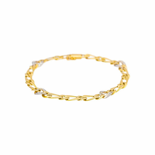 Bracelet Bracelet maille gourmette en or jaune et diamants 58 Facettes 5202403CN
