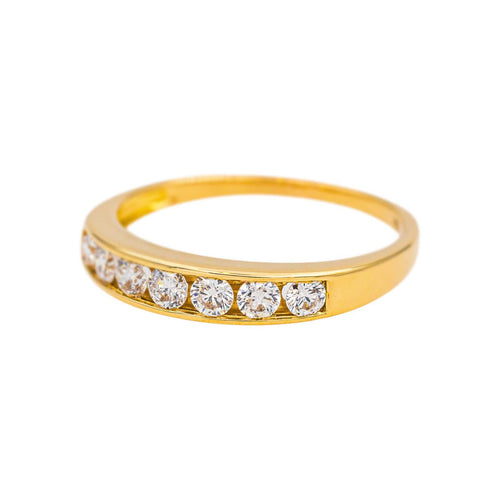 Bague 57 Demi-alliance - Bague en or jaune et diamants 58 Facettes 5226051CN