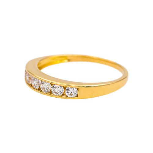 Bague 57 Demi-alliance - Bague en or jaune et diamants 58 Facettes 5226051CN
