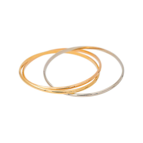 Bracelet Bracelet jonc en or jaune, blanc et rose 58 Facettes 5749760CN