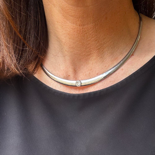 Collier Collier diamant - Maille Oméga en chute 58 Facettes REF2532-300