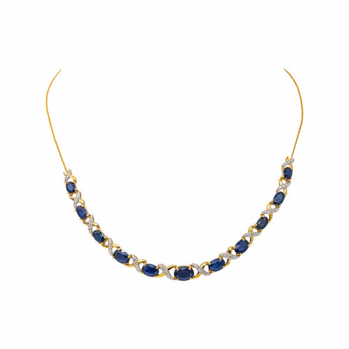Collier Collier en or jaune et or blanc, saphirs et diamants 58 Facettes 5707100CN
