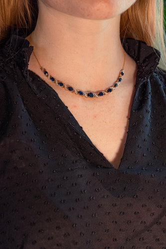 Collier Collier en or jaune et or blanc, saphirs et diamants 58 Facettes 5707100CN
