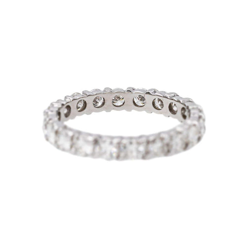 Bague 55 Alliance américaine - Bague en or blanc et diamants 58 Facettes 5709156CN