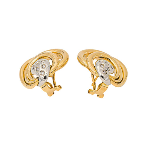 Boucles d'oreilles Boucles d'oreilles en or jaune et blanc avec diamants 58 Facettes 5713872CN