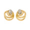 Boucles d'oreilles Boucles d'oreilles en or jaune et blanc avec diamants 58 Facettes 5713872CN