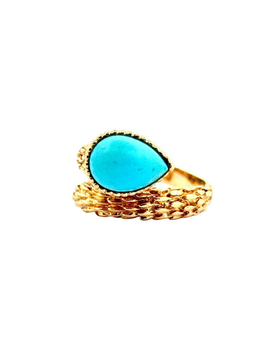 Bague 54 Boucheron Serpent Bohème - Bague en or jaune et turquoise 58 Facettes Bsb