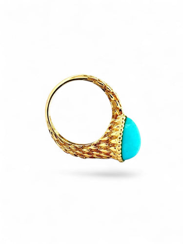 Bague 54 Boucheron Serpent Bohème - Bague en or jaune et turquoise 58 Facettes Bsb