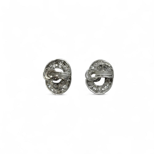 Boucles d'oreilles Clips d'oreilles Art déco en platine et diamants 58 Facettes REF2534-301