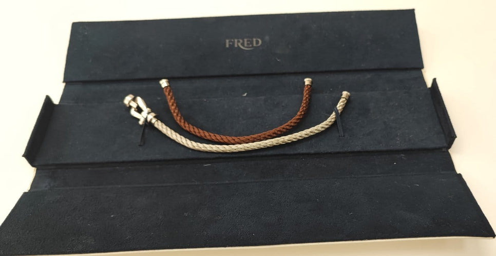 Bracelet FRED Force 10 - Bracelet en or blanc et acier 58 Facettes DV-FRED.F10