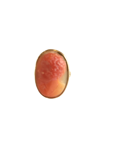 Bague 57 Bague camée en or jaune et corail 58 Facettes 01172