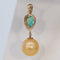 Pendentif Golden Grace - Pendentif en or 14 ct, émeraude, diamants et perle 58 Facettes P002