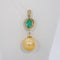 Pendentif Golden Grace - Pendentif en or 14 ct, émeraude, diamants et perle 58 Facettes P002