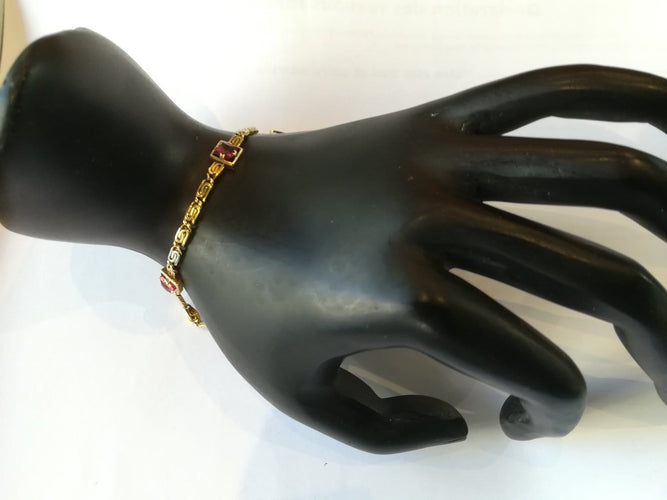 Bracelet Bracelet ancien en or jaune et spinelles rouges 58 Facettes 01187