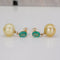 Boucles d'oreilles Boucles d'oreilles en or jaune, émeraudes et perles des mers du Sud 58 Facettes E0027