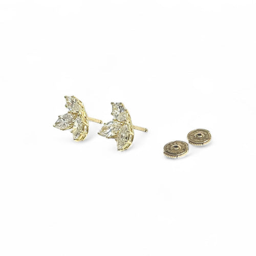 Boucles d'oreilles Lotus - Boucles d'oreilles en or jaune 18K et diamants 58 Facettes REF24094-257