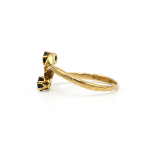 Bague 53 Bague Toi & Moi en or jaune, saphirs et diamants 58 Facettes 260159R