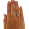 Bague 63 Bague solitaire en or jaune et blanc avec aigue-marine ovale 58 Facettes G3978