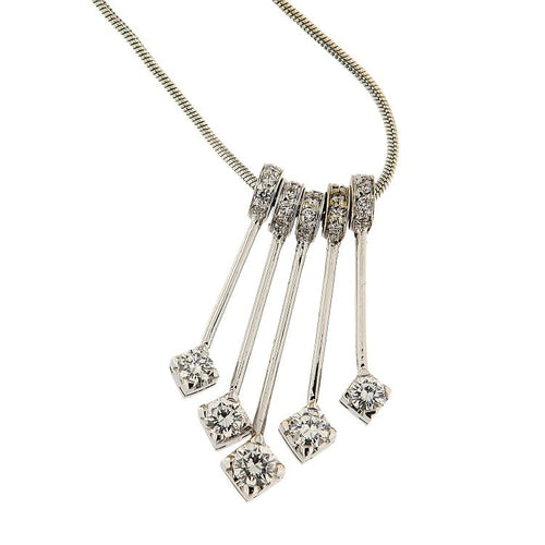 Collier Collier ras-de-cou en or blanc et diamants 58 Facettes G3976