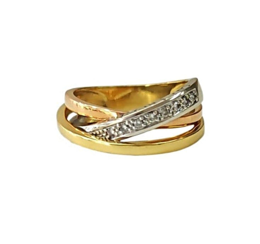 Bague 52.5 Guy Laroche - Bague en trois ors et diamants 58 Facettes Guy Laroche-1900
