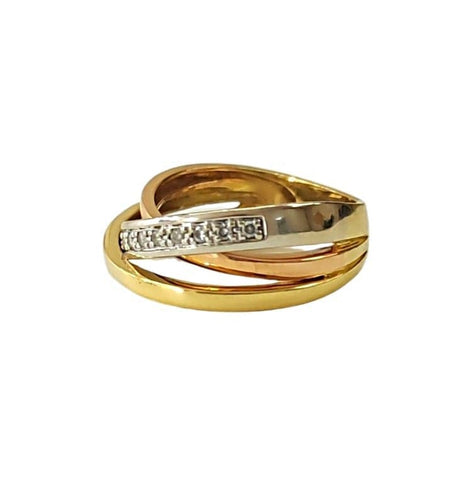 Bague 52.5 Guy Laroche - Bague en trois ors et diamants 58 Facettes Guy Laroche-1900
