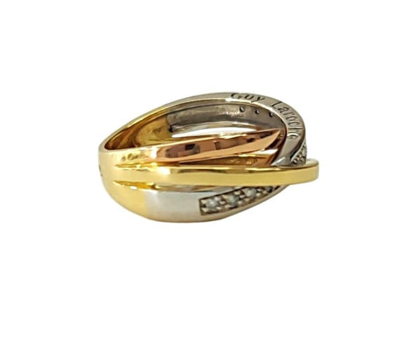 Bague 52.5 Guy Laroche - Bague en trois ors et diamants 58 Facettes Guy Laroche-1900
