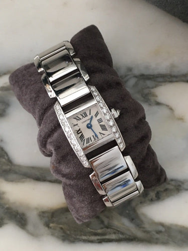 Montre Cartier Tankissime - Montre en or gris 18K et diamants 58 Facettes 275