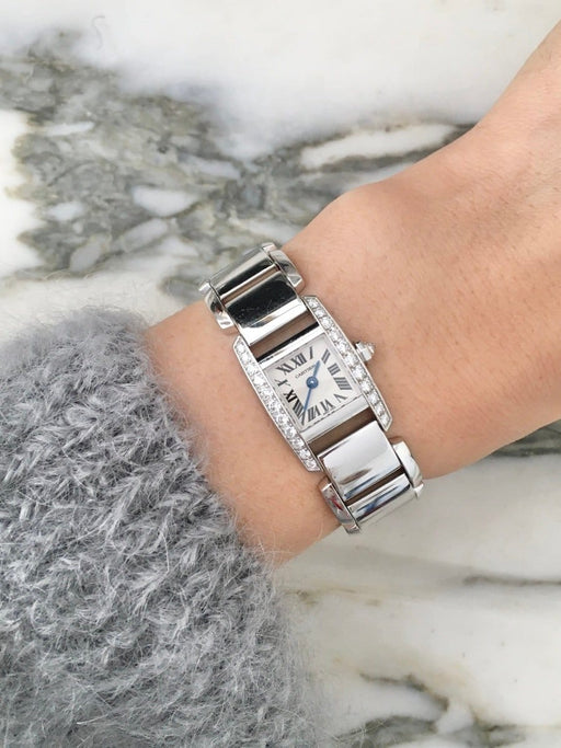 Montre Cartier Tankissime - Montre en or gris 18K et diamants 58 Facettes 275