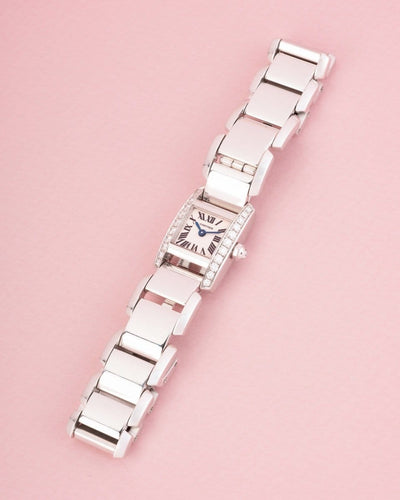 Montre Cartier Tankissime - Montre en or gris 18K et diamants 58 Facettes 275