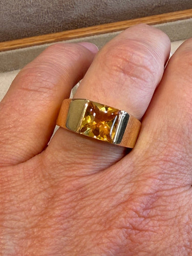 Bague 55 Cartier Tank - Bague en or jaune et citrine 58 Facettes 31600061