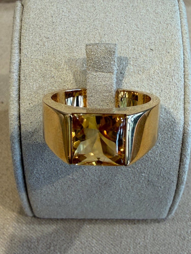 Bague 55 Cartier Tank - Bague en or jaune et citrine 58 Facettes 31600061