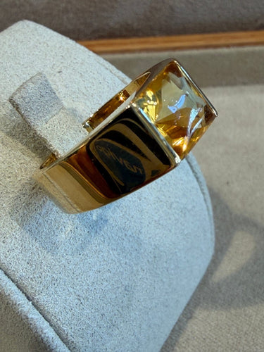 Bague 55 Cartier Tank - Bague en or jaune et citrine 58 Facettes 31600061