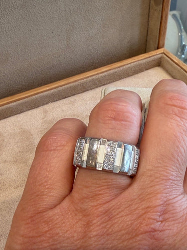 Bague 56 Chaumet Class One - Bague en or gris et diamants 58 Facettes 31100140