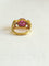 Bague 48 Bague boule en or jaune et rubis 58 Facettes 01372