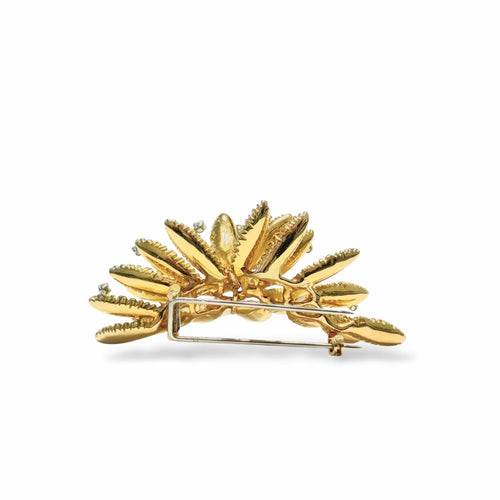 Broche Broche feuillage en or jaune 18K et diamants 58 Facettes REF2548-315