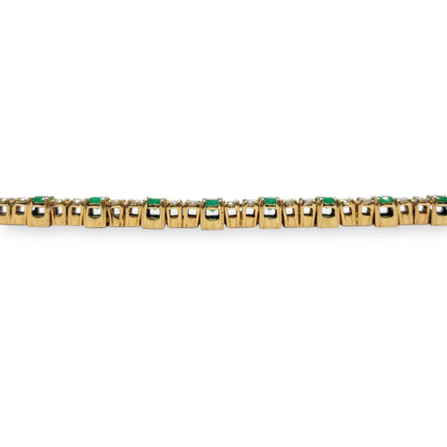 Bracelet Bracelet émeraudes et ligne de diamants en or jaune 58 Facettes REF2547-319