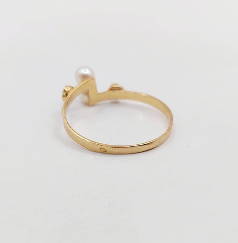 Bague 55 Bague Art nouveau en or 18k, perle et turquoises 58 Facettes A07368