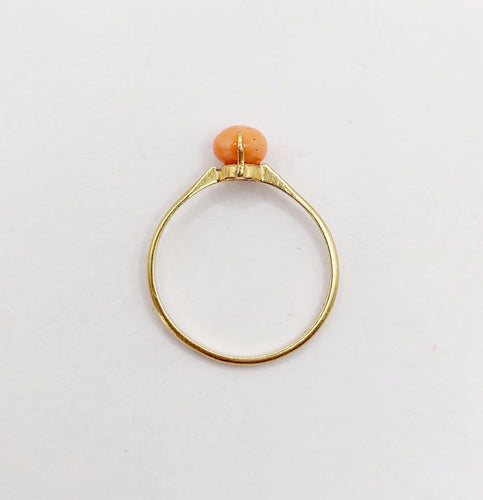 Bague 45.5 Bague antique en or 18k et corail 58 Facettes A07011