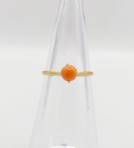 Bague 45.5 Bague antique en or 18k et corail 58 Facettes A07011
