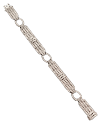 Bracelet Art déco - Bracelet en or gris et diamants 58 Facettes Bracelet 2