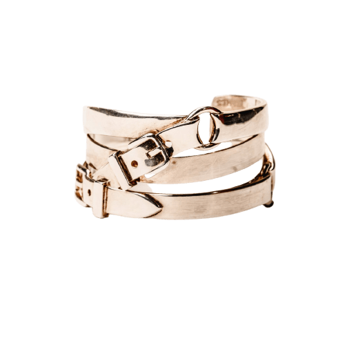 Bracelet Hermès Débridé - Bracelet manchette en argent 58 Facettes LMB-365