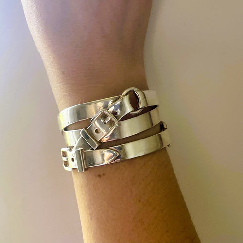Bracelet Hermès Débridé - Bracelet manchette en argent 58 Facettes LMB-365