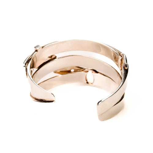 Bracelet Hermès Débridé - Bracelet manchette en argent 58 Facettes LMB-365